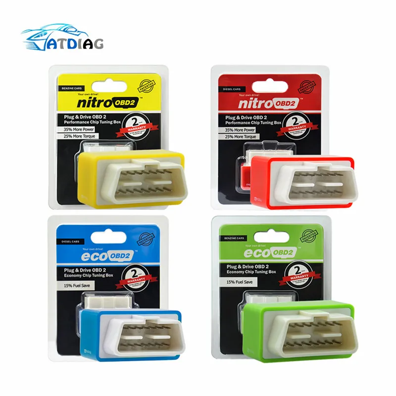 

OBD2 Car Nitro Performance Chip Tuning Box NitroOBD2 OBD Interface Plug and Drive More Power More Torque Works For Diesel Cars