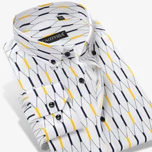 Новое поступление, Мужская контрастная клетчатая хлопковая рубашка с длинным рукавом, высокое качество, приталенная повседневная мужская рубашка M495