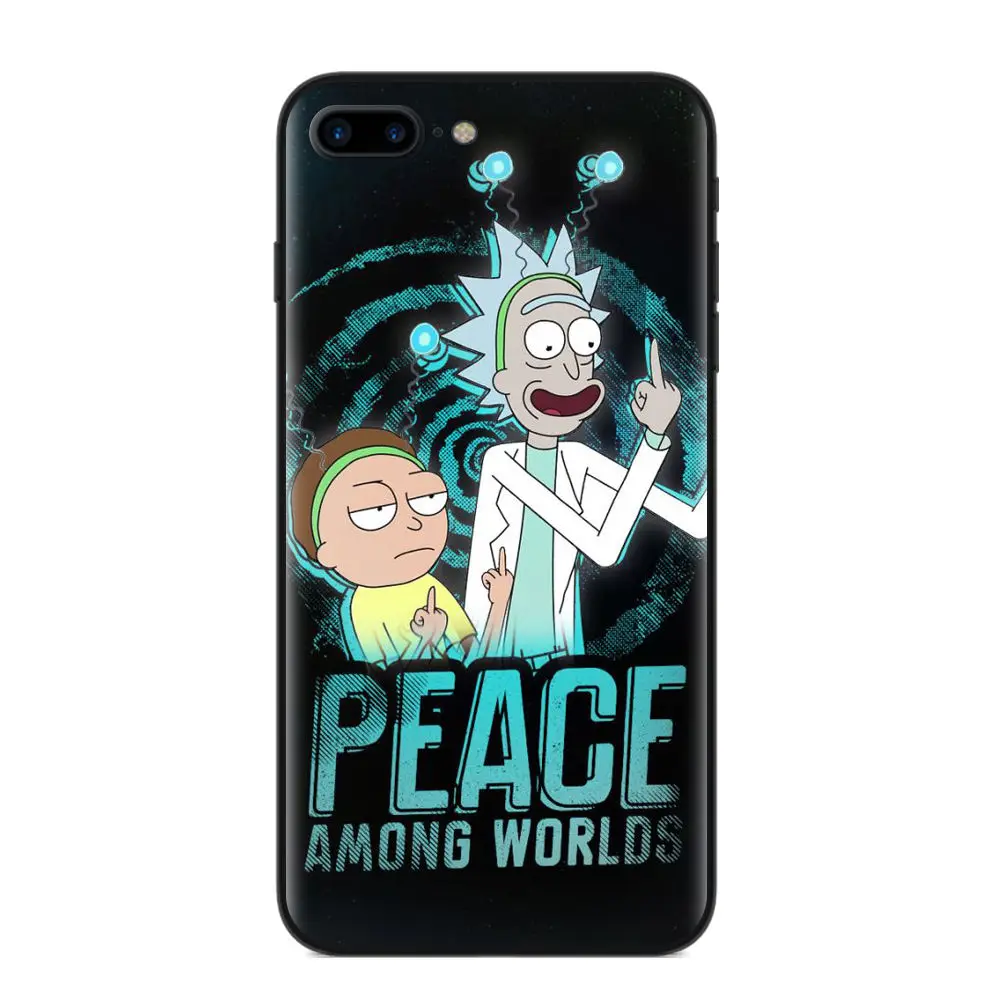 Soft Silicone Phone Cover For Apple iPhone X 8 7 6 6S Plus 5S SE Protective Case For iPhone 7 Cases Cute Cartoon Rick And Morty