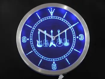 

nc0150 Guitar Weapons Band Room Neon Sign LED Wall Clock
