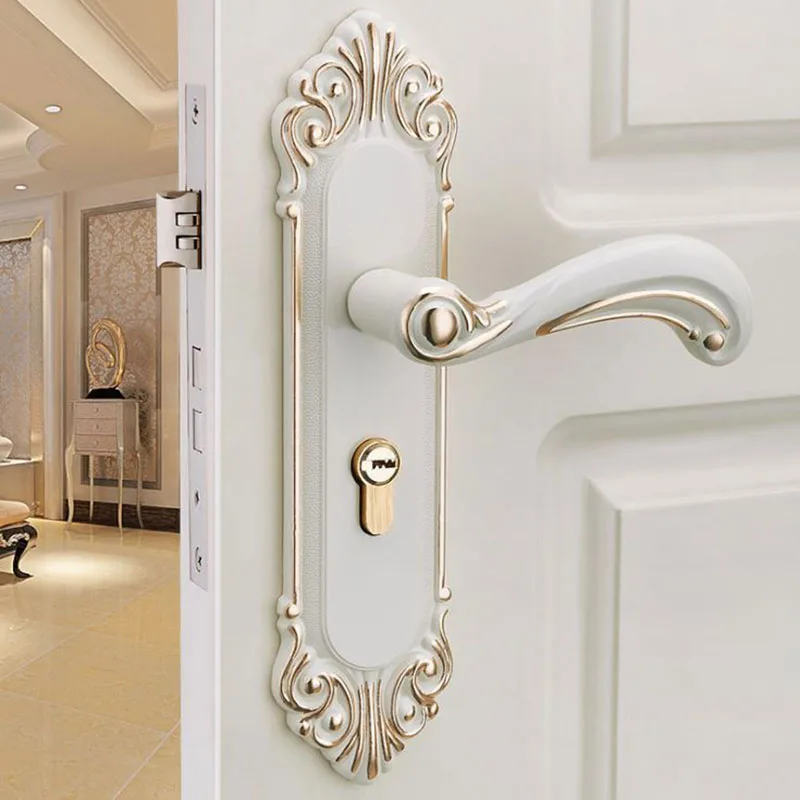 

European door lock indoor bedroom wooden door lock family ivory room mute room door lock