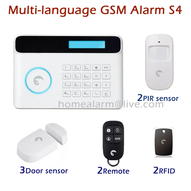 

433MHz ETIGER S4 Multi-language Switchable Wireless GSM + PSTN Security Intruder Alarm System, Android IOS APP Remote Control