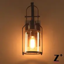 Американский промышленный Стиль edison Винтаж настенный светильник бра e27 ясно Стекло кованого Рион Made