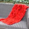 Customized Natural Colour Rabbit Real Fur Sofa Cover Carpet Blanket Bed Towel Fur Mermaid Blanket Decorative Sofa 6