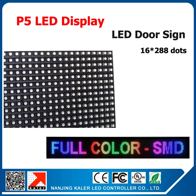 

TEEHO Asynchronous RGB LED screen display p5 16*288cm video display screen for animation, video,message, picture with usb port