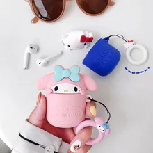 Милый Sanrio kitty cat my My Melody для Apple AirPods защитный чехол для зарядки Airpods 1 2 Мягкая силиконовая bluetooth-гарнитура