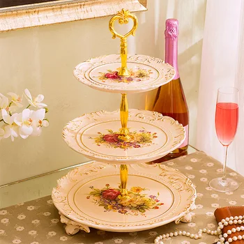 

double layer plate model of the housing decoration decoration fashion modern Home Furnishing fruit bowl fruit bucket