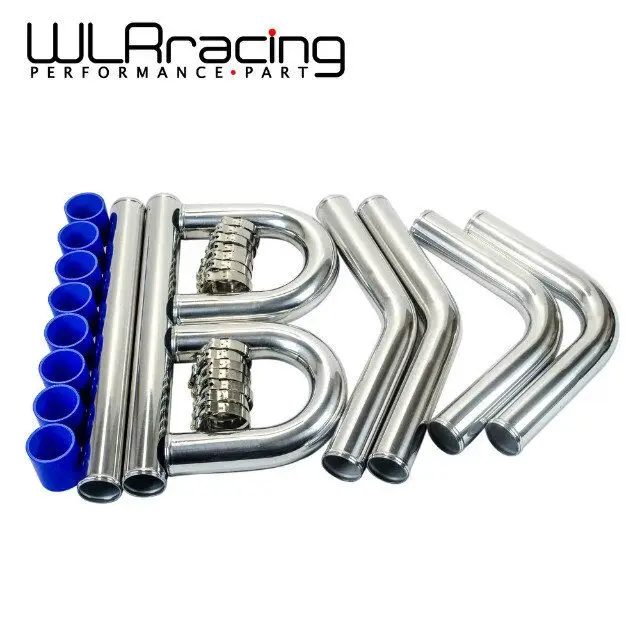 

WLR - 2.5''63mm TURBO INTERCOOLER PIPE 2.5" L=600MM CHROME ALUMINUM PIPING PIPE TUBE + T-CLAMPS + SILICONE HOSES BLUE WLR1718