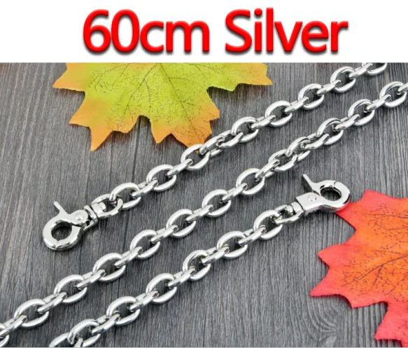 DIY 9mm Gold, Silver, Gun Black O Shape Chains Replacement Shoulder Bag Straps for Small Handbags Belts Handles - Цвет: 60cm Silver