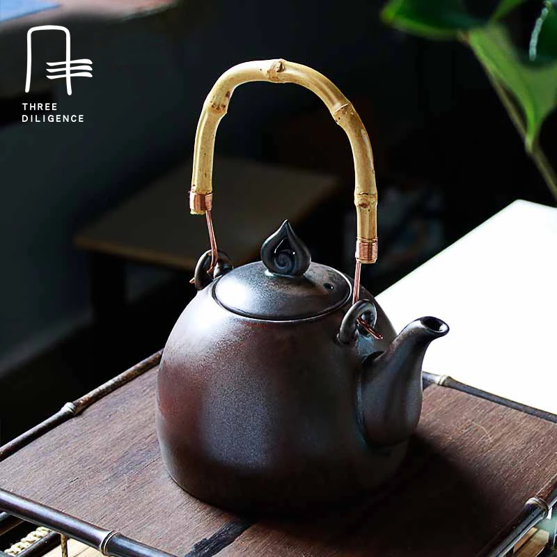 European style vintage Tea pot stove teakettle Pottery tea kungfu tea