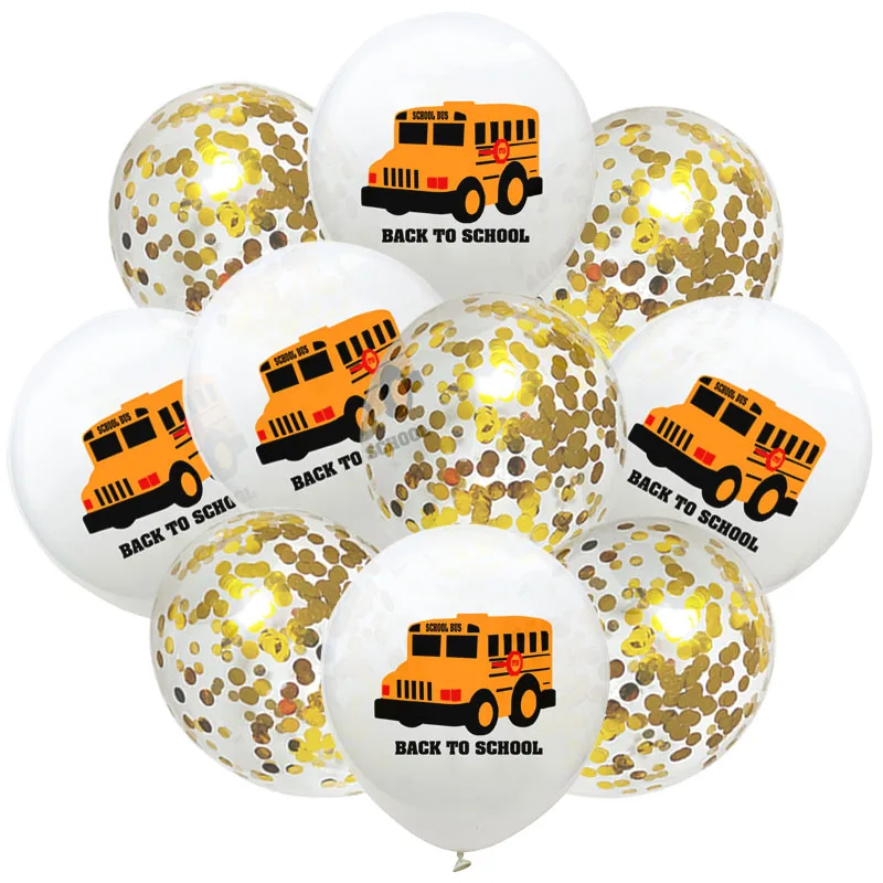 10 шт. автомобильные воздушные шары полицейский школьный автобус детский душ мальчик девочка надувной день рождения конфетти украшения мяч детские игрушки шары XN