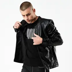 B качественные брендовые мотоциклетные пальто Для мужчин куртка из искусственной кожи Для мужчин осень кожаная куртка Для мужчин