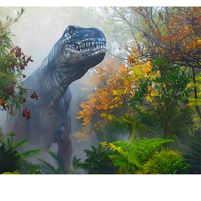 NEWDIY 3D Diamond painting Full Round mosaic dinosaur Square embroidery Cross stitch Wedding decoration | Дом и сад