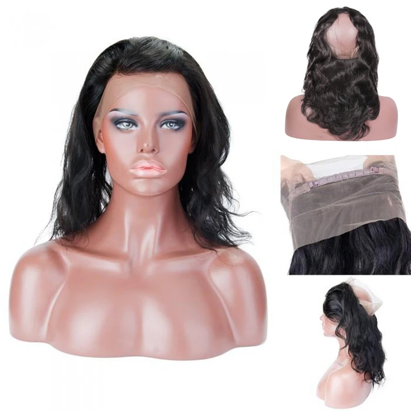 Rosabeauty, объемная волна, 360, фронтальные волосы remy, предварительно выщипанные с детскими волосами, натуральный цвет, Фронтальная застежка