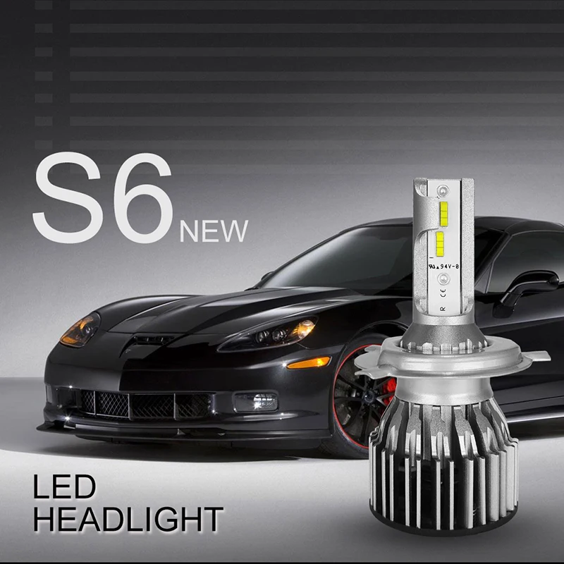 

1pair 12V 60W Car Headlight Bulb H4 LED 7600lm 9006 H4 H7 H11 H1 headlamp Auto fog lamp spotlight Car auxiliary driving lights