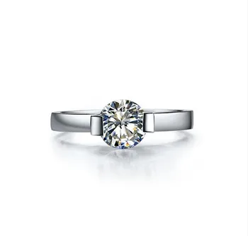 

Top Brand Style 1Carat Moissanite Jewelry Pass Testers Genuine Solid 750 Gold Moissanite Wedding Ring Gorgeous Propose Ring
