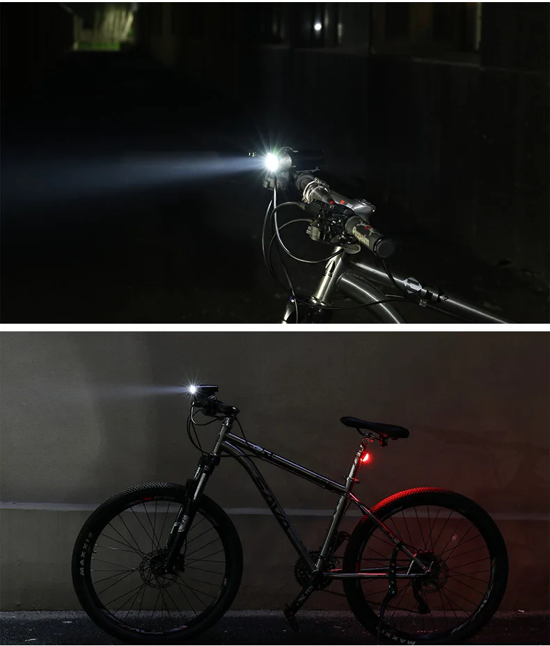 Best Wheel Up Cycling Light USB Rechargeable Bike Light Front light Taillight Set Bicycle LED Light Waterproof flashlight 14