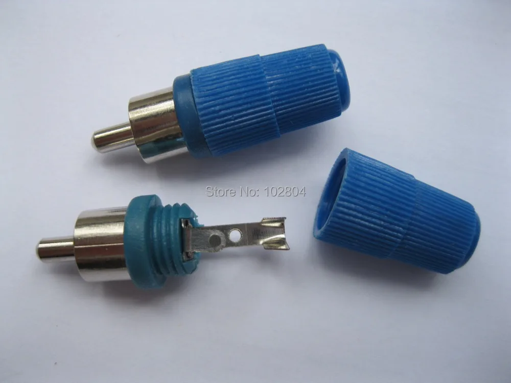 

Solder Blue RCA Plug Audio Video Connector (have no soft tail) 500 pcs per Lot Hot Sale