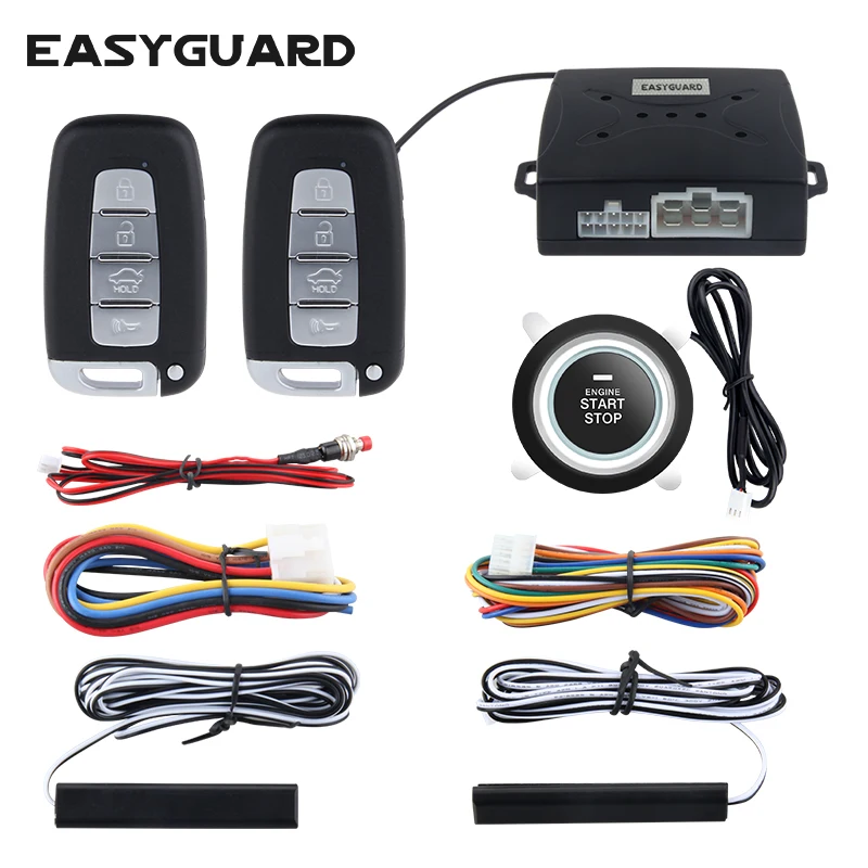 EASYGUARD نظام دخول بدون مفتاح بدء توقف pke نظام إنذار سيارة بدء زر التوقف سيارة قفل مركزي إنذار السيارات بعد تشغيل المحرك