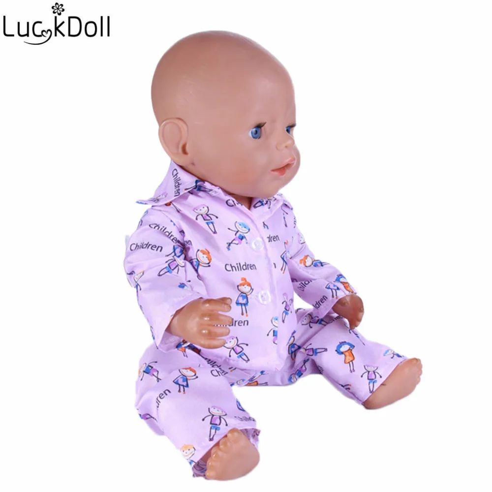 Luckydoll 15 шт. новая одежда куклы пижамы подходит 18 дюймов Американский 43 см BabyDoll аксессуары игрушки Детские лучшие рождественские подарки