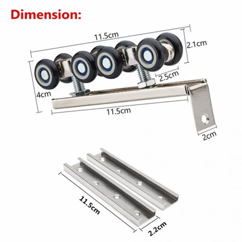 

1 Pair Sliding Wooden Door Hanging Wheels Closet Hangers Roller Household Furniture Hardware Heavy Duty Slides