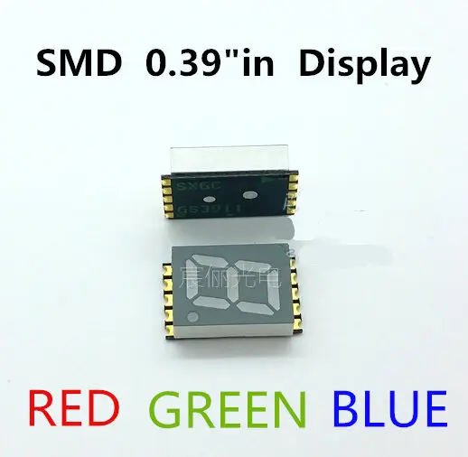

0.39" 0.39in SMD LED Display RED/GREEN/BLUE/WHITE Nixie tube 0.39 inches 7 Segment 1 Bit smd Digital Tube Anode/cathode