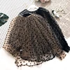 HISUMA Women O-neck Lantern Sleeve Pullover Embroidery Polka Dot Voile Basic Shirt New Elegant Lady Mesh Gauze Tulle Blouse Tops ► Photo 1/5