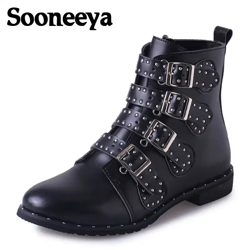 studded flat booties