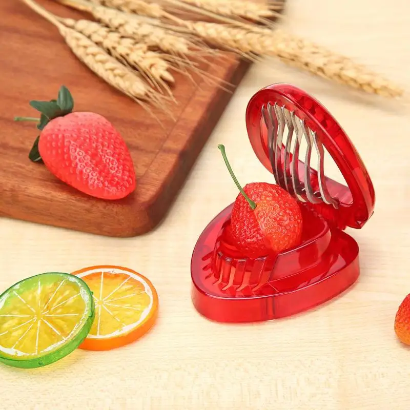 Strawberry Slicer Corer Stainless Steel Strawberry Huller Leaf Stem Remover Strawberry Cutter Blade Fruit Tools Kitchen Gadgets