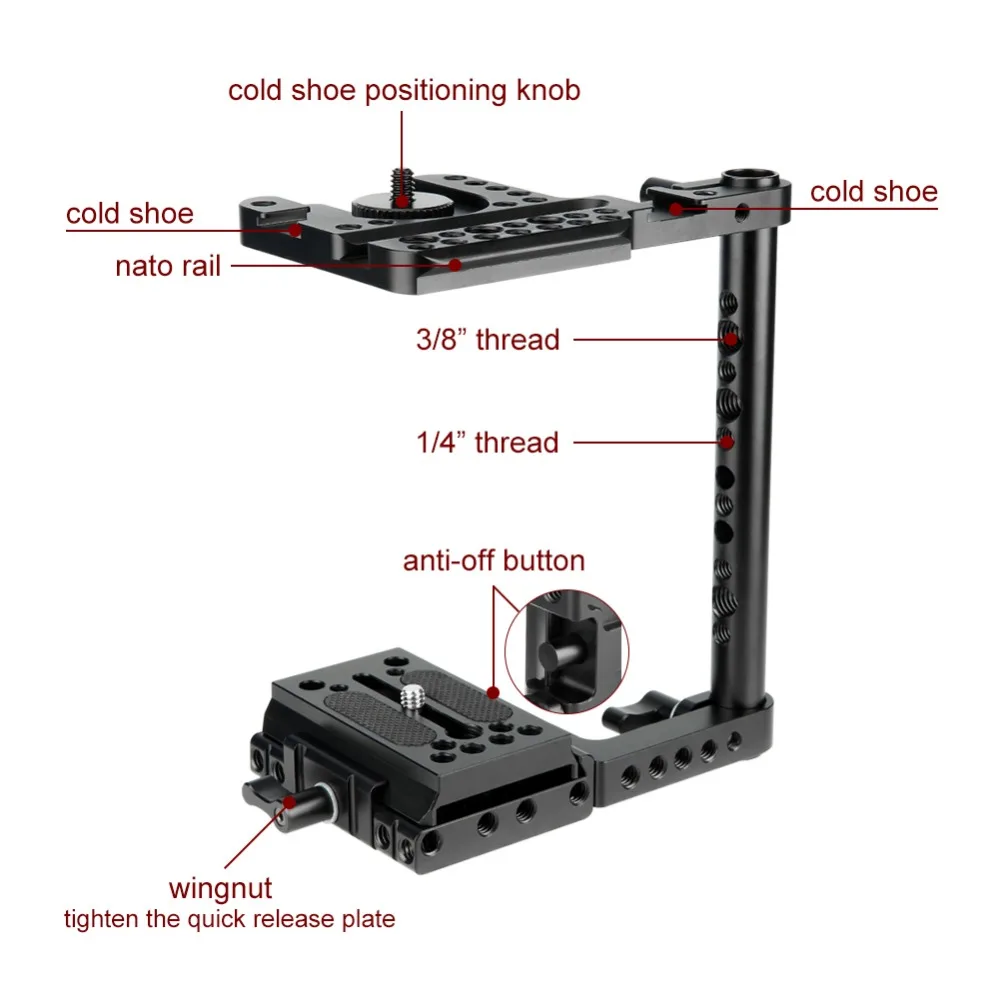 NICEYRIG DSLR Rig установка для камеры Canon для Nikon для Matsushita для sony быстросъемная пластина для сыра Rod 1/4 аксессуары для камеры