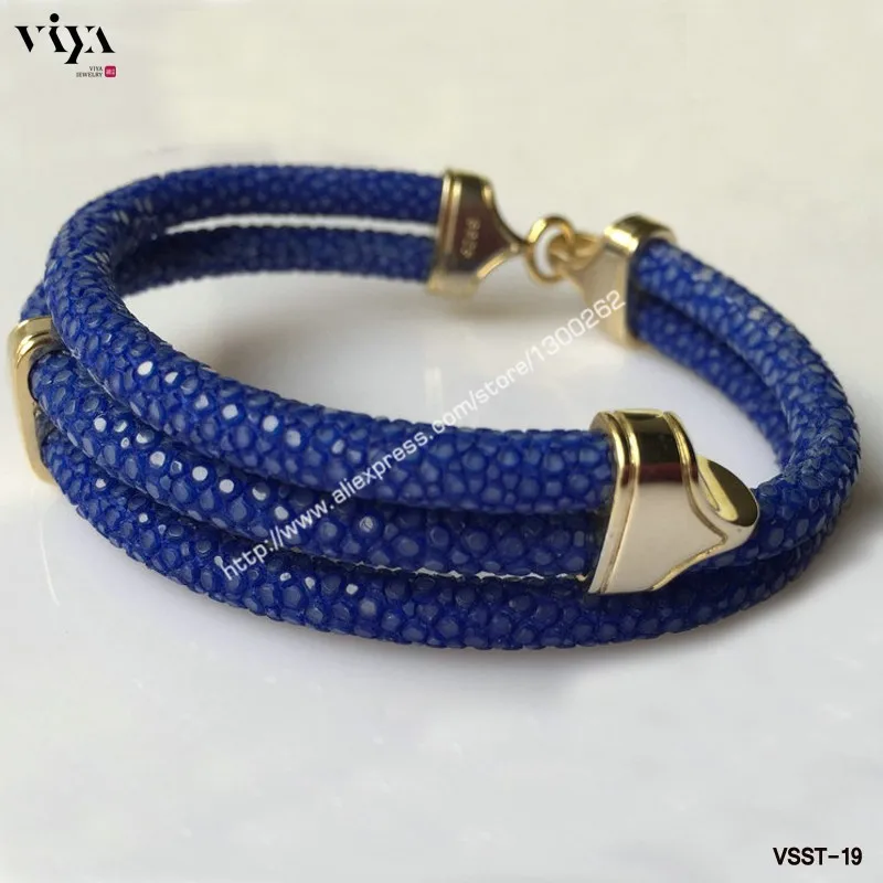 Genuine Stingray Skin leather bracelet Men-VSST-19-1 (8)