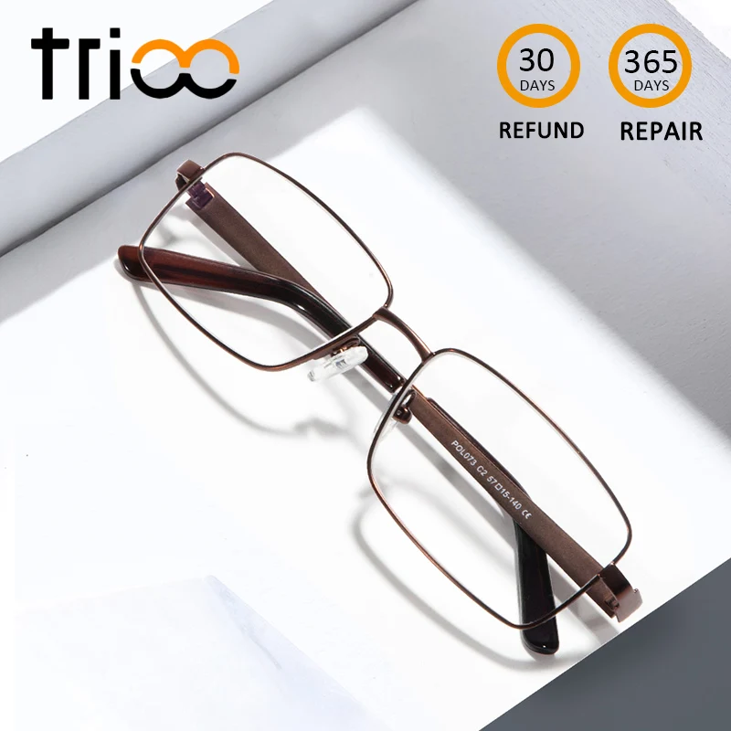 Мужские квадратные очки для коррекции близорукости TRIOO прозрачные по рецепту