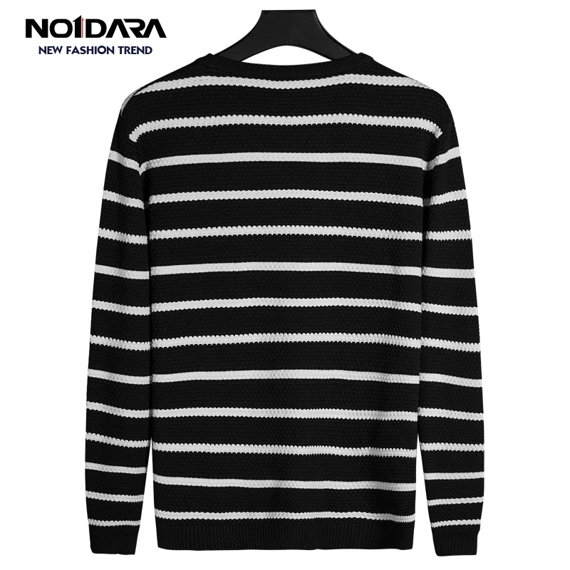 

No.1 dara Men Clothes 2018 O-Neck Striped Slim Fit Knitting Men Sweater sueter hombre Casual Tops Sweater Men Agasalho Masculino