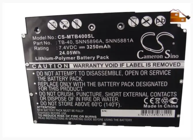 Аккумулятор Cameron Sino 3250 мАч для MOTOROLA MZ604 Xoom XOOM MZ500 MZ600 MZ601 MZ602 MZ603 SNN5881A|Цифровые