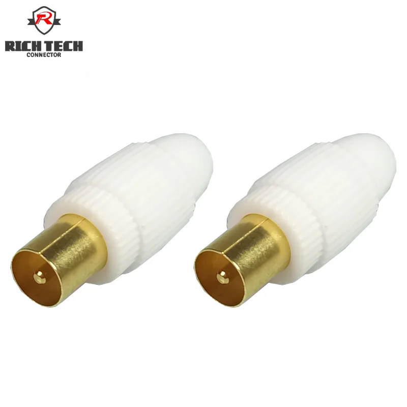 8pcs TV Male Plug Adapter Audio Video TV Wire Connectorconnector wire