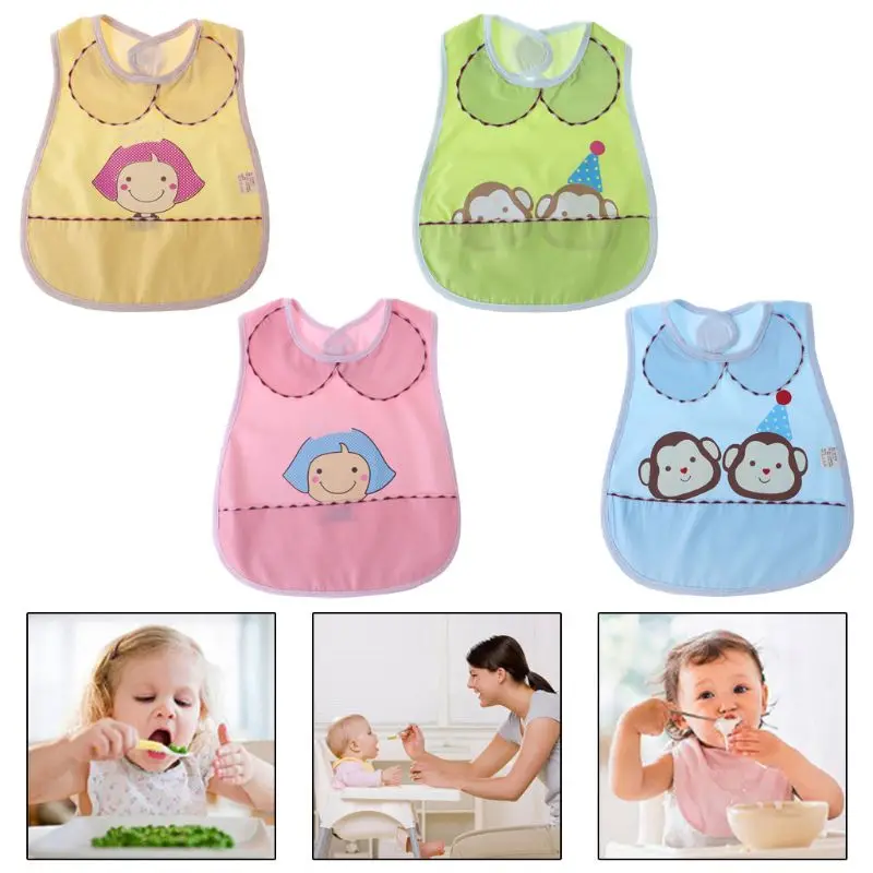 

Baby Bib Feeding Pocket Cartoon Apron Newborn Kids Waterproof Burp Saliva Towel