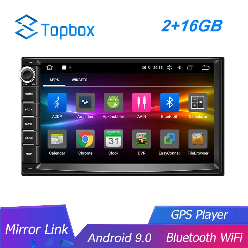 

Topbox Android 9.0 2DIN Mp5 Multimedia Player GPS Car radio Audio Bluetooth Wifi Autoradio 7'' 2G RAM 16G ROM For Nissan Hyundai