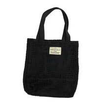 6 шт./лот Женская мода кружева холст сумки на плечо хозяйственная сумка дамская большая сумка летняя пляжная сумка