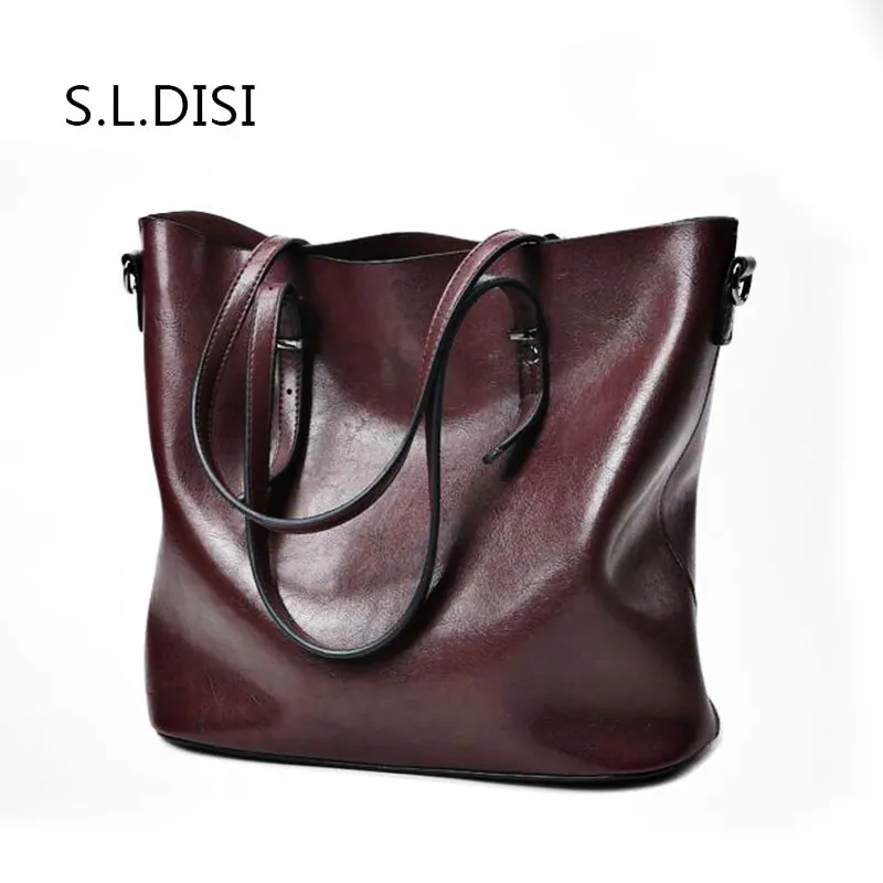 

2018 fashion Women Genuine Leather Handbag vintage elegant hand bag large capacity Western style Business totes bolso mujer