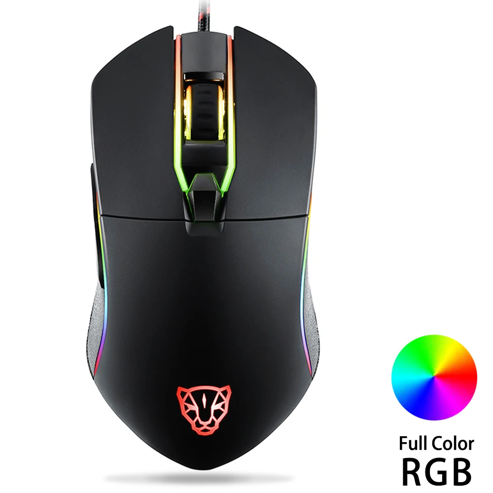 

Motospeed V30 Optical Wired Gaming Mouse 6 Levels Adjustable 3500DPI Resolution RGB LED Backlight for PC Gamer