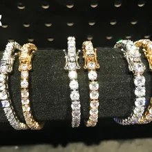 Теннисный браслет из нержавеющей стали, ширина 4 мм/5 мм/6 мм, 8 дюймов, с микро покрытием, кубический циркон, мужские ювелирные изделия в стиле хип-хоп