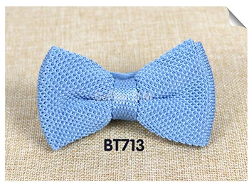 New Men Solid Knitted Bowtie Bow Tie for Mens Pre-Tied Adjustable Knit Bowtie 20 colors Free shipping - Цвет: BT713