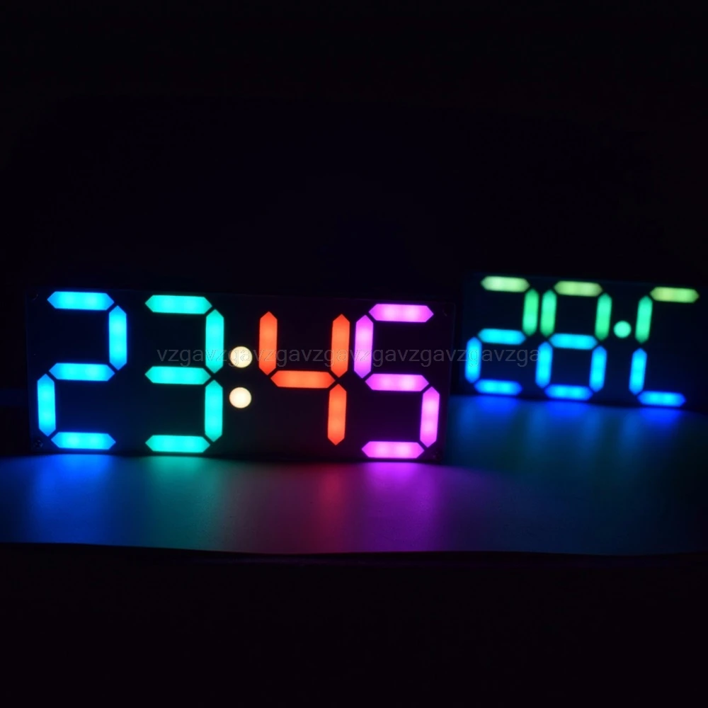 Large Inch Rainbow Color Digital Tube DS3231 Clock DIY with customizable colors Electronic Au23