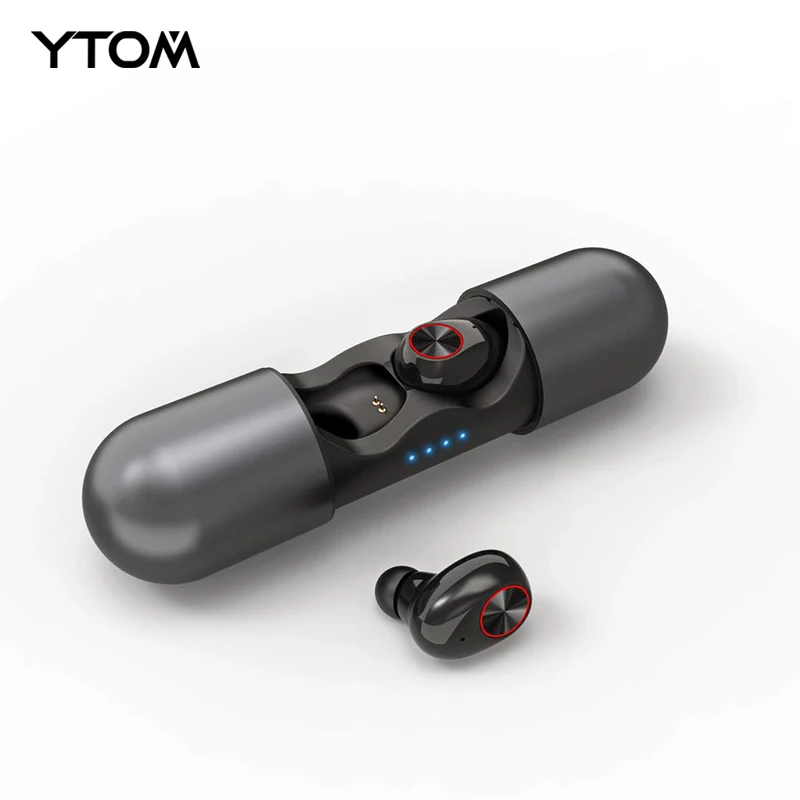 YO8 Super bass Play 6 часов Bluetooth 5,0 Наушники Mini True TWS Беспроводные наушники с двойным микрофоном наушники для смартфонов Спорт - Цвет: V8 Blcak