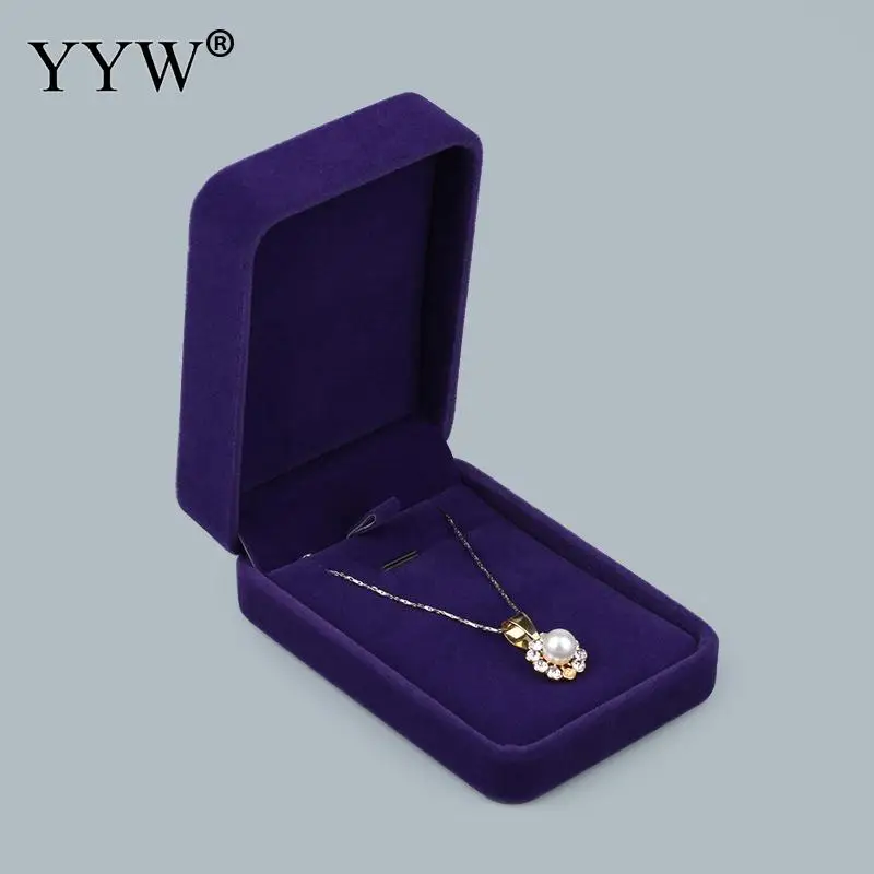 Высококачественная элегантная бархатная коробка для ювелирных изделий для браслета, кольца, ожерелья, подвесные коробки, сплошной цвет, упаковка для ювелирных изделий, подарочная коробка