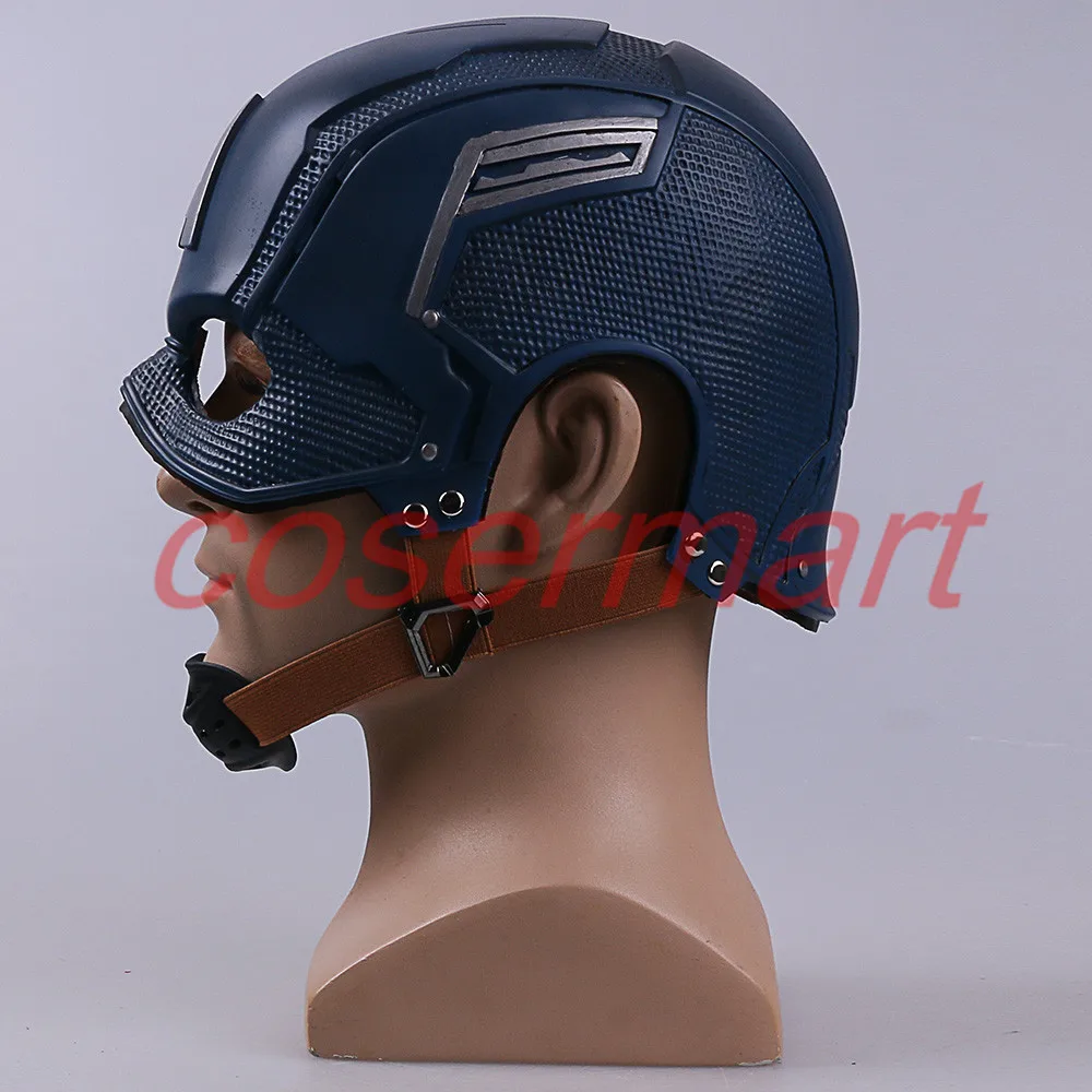 Cos Movie Superhero Civil War Captain America Helmet Cosplay Steven Rogers Mask PVC Man Adult Halloween Party Prop