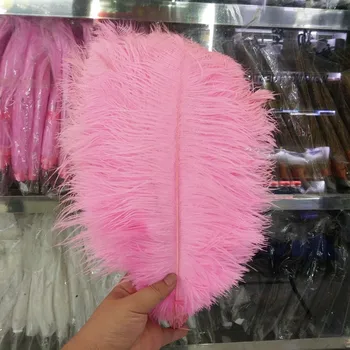 

High quality! 100PCS beautiful pink ostrich feather 30-35cm/12-14 inches Plume wedding decoration craft /DIY accessories