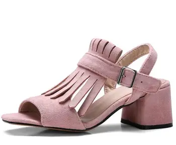 

Gladiator Zapatos Mujer Chunky Ladies Summer Shoes Woman High Heels Women Sandals Pumps Chaussure Femme Tassels P161661