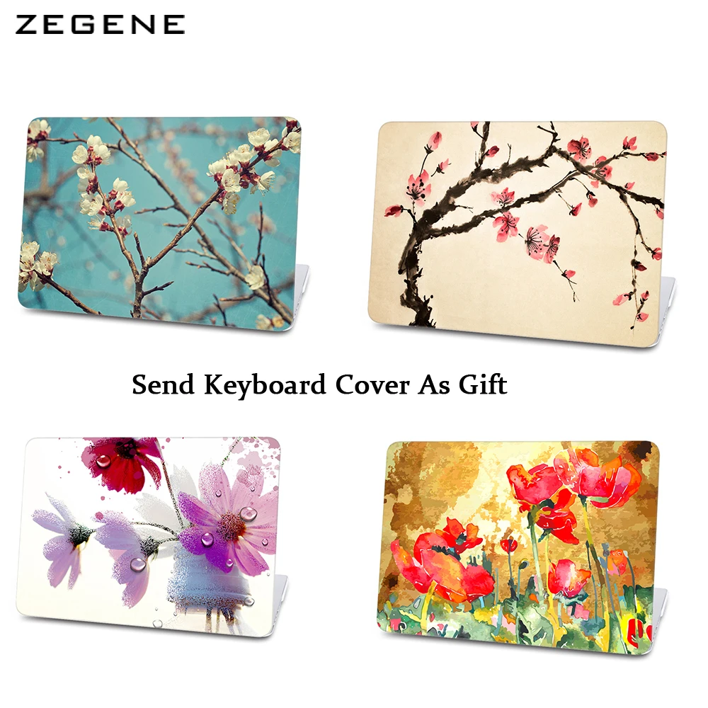 Case For Macbook Pro 13 15 with/out Touch bar A1706 A1707 Cover Flower