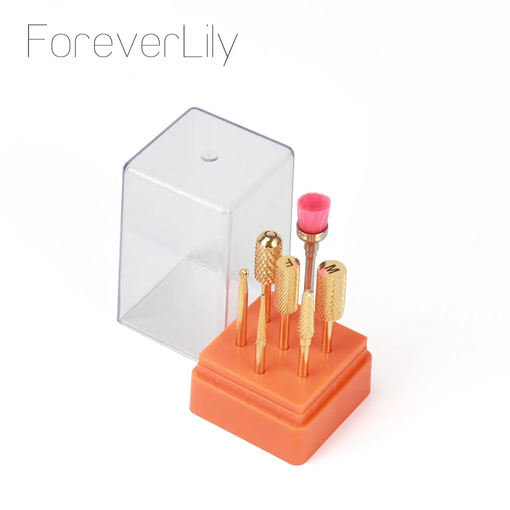 Foreverlily 7 шт./компл. tungsten стальной карбидовый cermaic фрез для маникюра/педикюра наборы фреза комплекты электрическая дрель педикюр машина инструмент